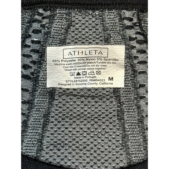 Athleta Womens Diamond Fastest Track Tee Black/White Dots Pullover Top Size Med - Picture 8 of 9